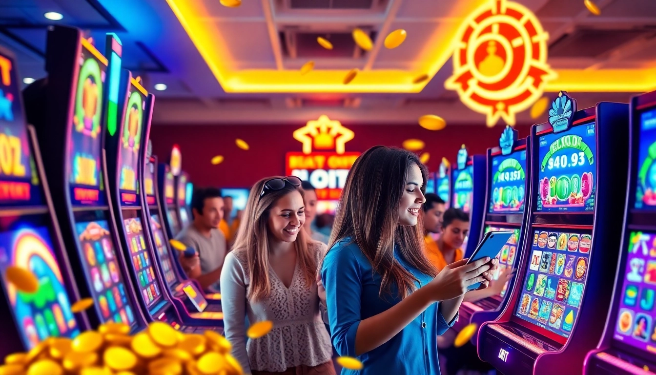 Exciting slot gacor gaming experience with diverse players and colorful graphics.