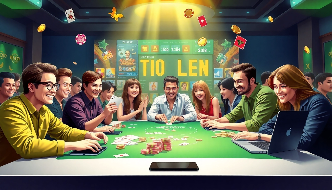 Exciting online gaming environment showcasing players engaged in card games at topgamebaidoithuong.mx, with colorful graphics and modern tech.