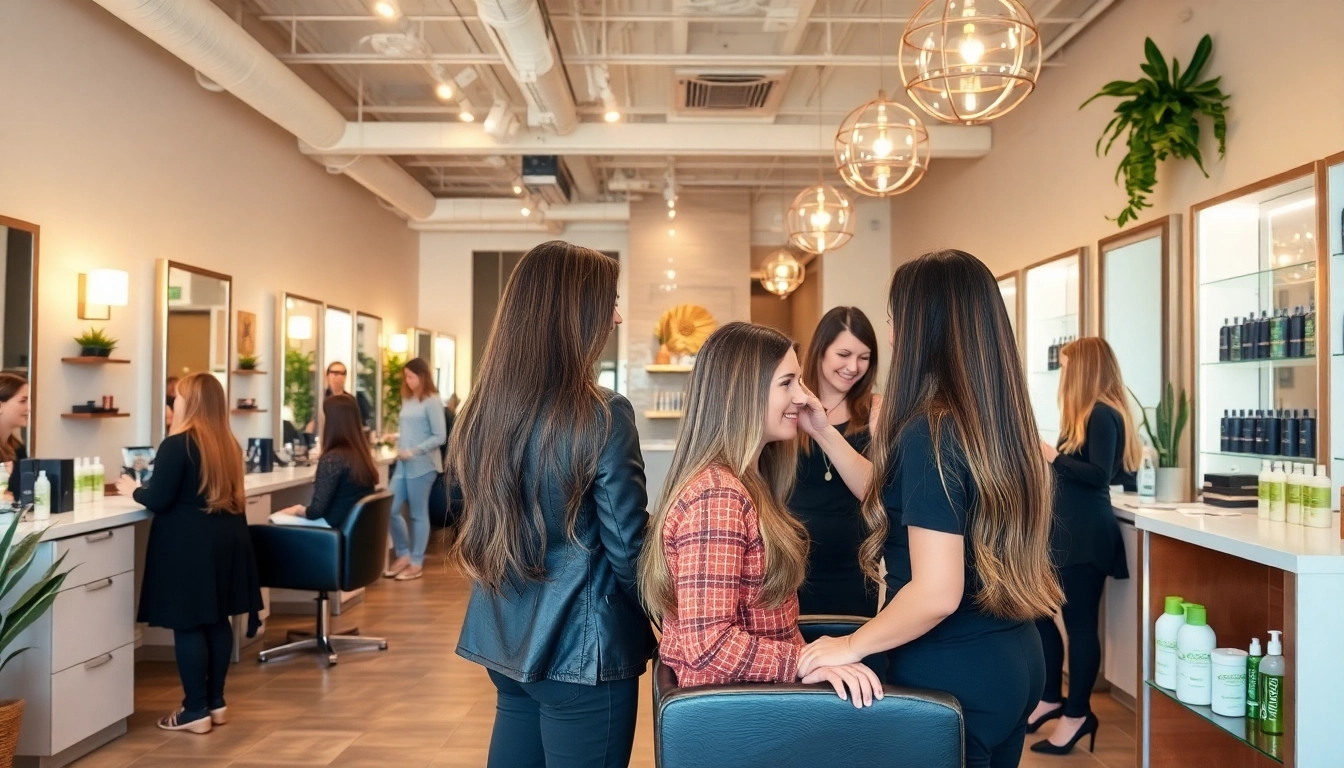 Experience the best hair salon in San Diego with vibrant, welcoming décor and professional stylists at work.