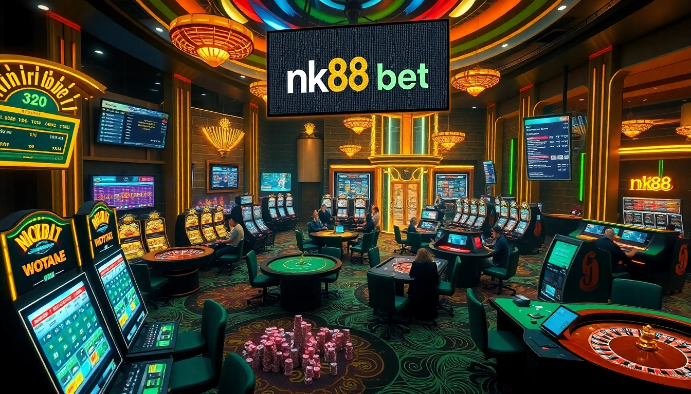 Experience the thrill of nk88 bet with vibrant casino visuals showcasing games and excitement.