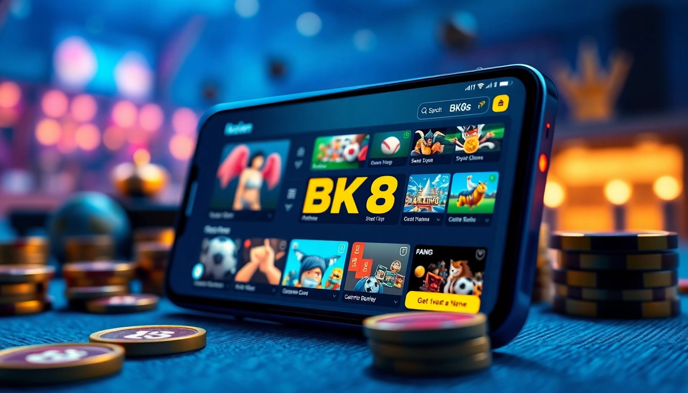The BK860S app displayed on a smartphone, showcasing online gaming and betting features for an engaging user experience.