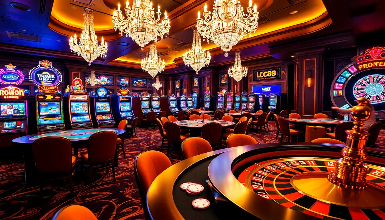 Experience the glamour of lc88.my as players compete at a lively casino table.