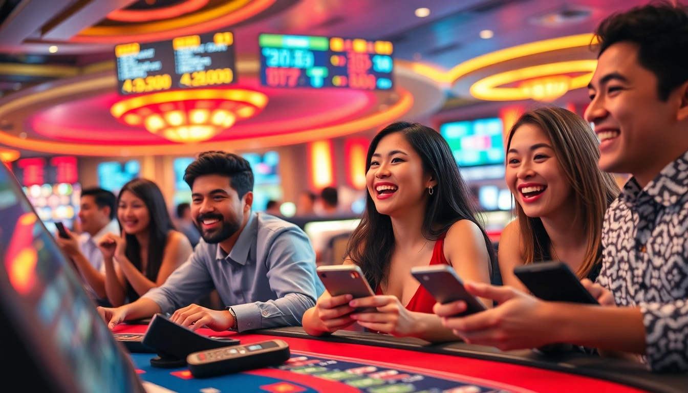 Exciting scene of players enjoying casino games at vvvwin88.live, showcasing the thrill of online betting.