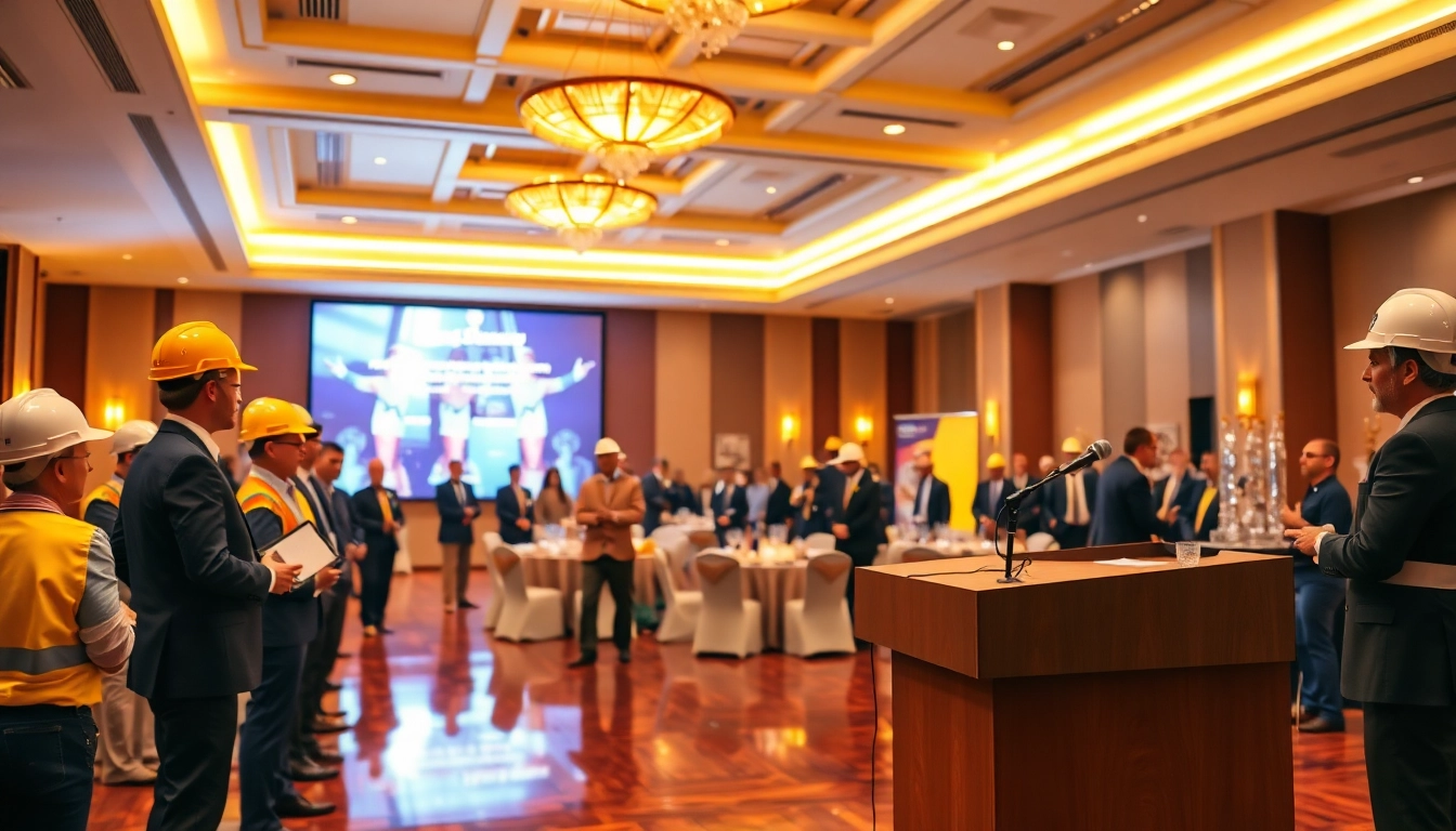 Celebrating construction awards through an elegant ceremony showcasing excellence in the industry.